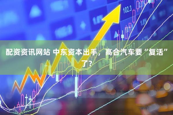配资资讯网站 中东资本出手，高合汽车要“复活”了？